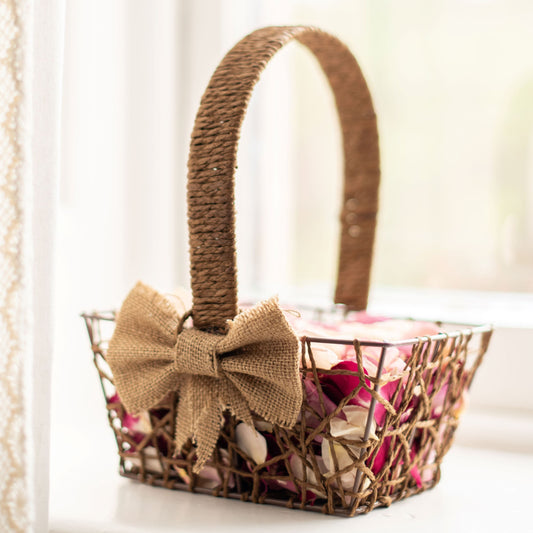 Flower Girl Basket with petals