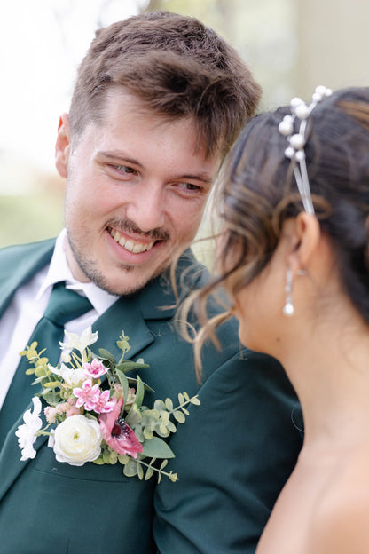 The Julie Bridal Bouquet & Boutonniere