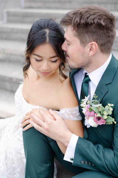 The Julie Bridal Bouquet & Boutonniere