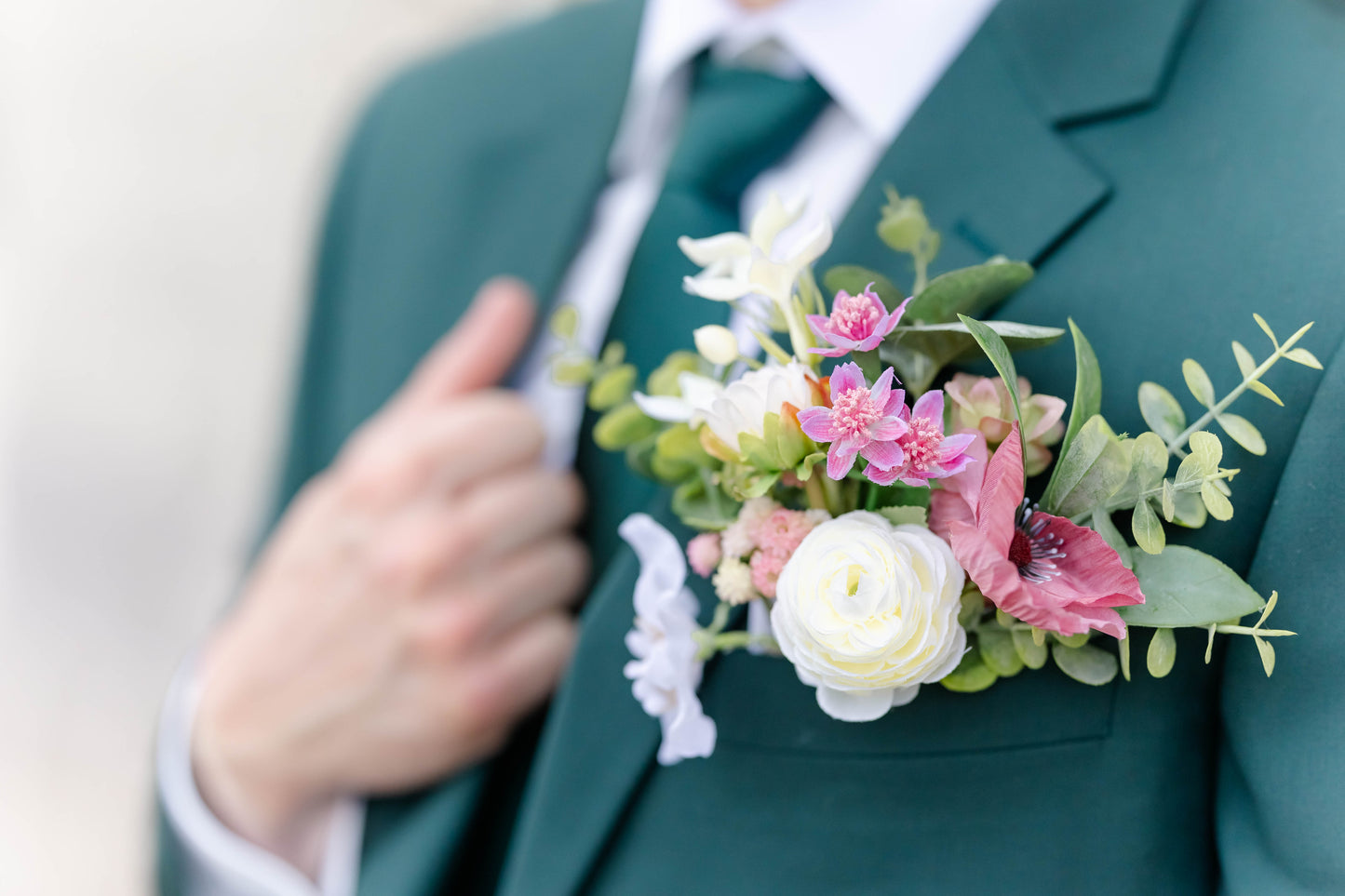 The Julie Bridal Bouquet & Boutonniere