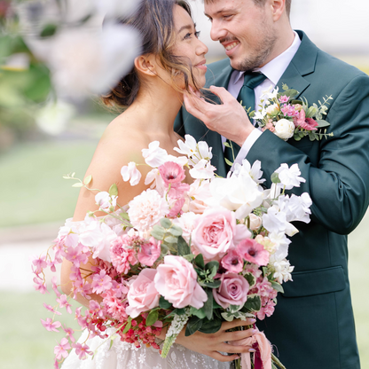 The Julie Bridal Bouquet & Boutonniere